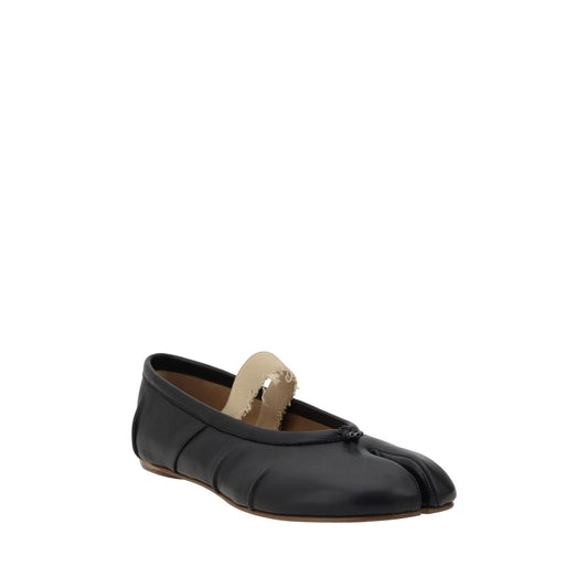 Black Calf Leather Bos Taurus Ballet Flats