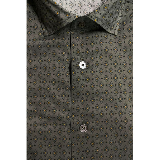 Green Cotton Men's Slim Shirt