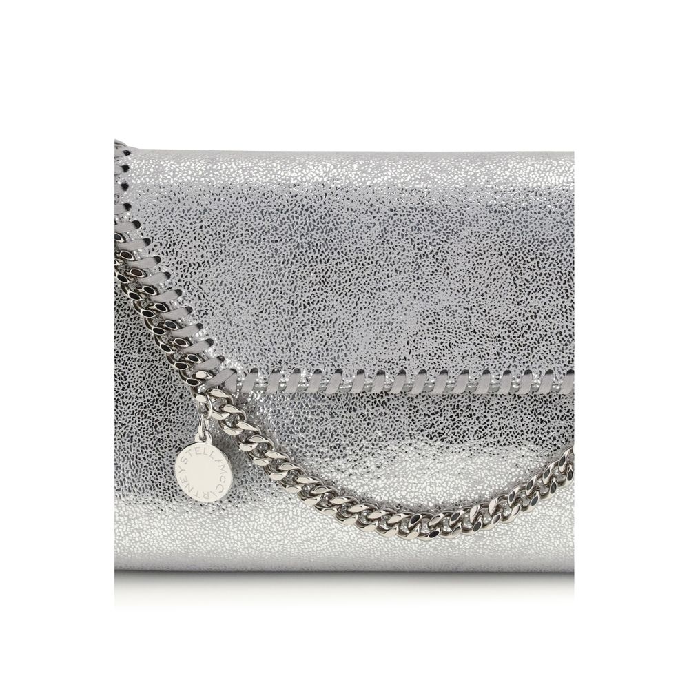 Silver Polyester Shoulder Bag