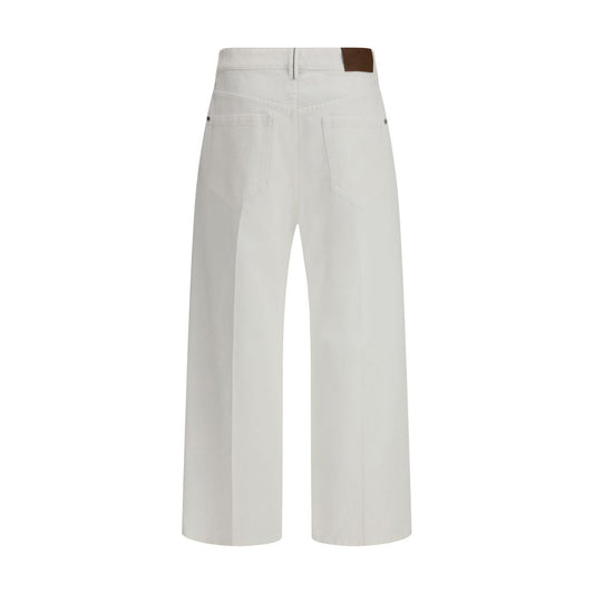 White Cotton Cropped Jeans