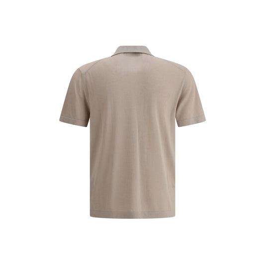 Beige Cotton Polo Shirt