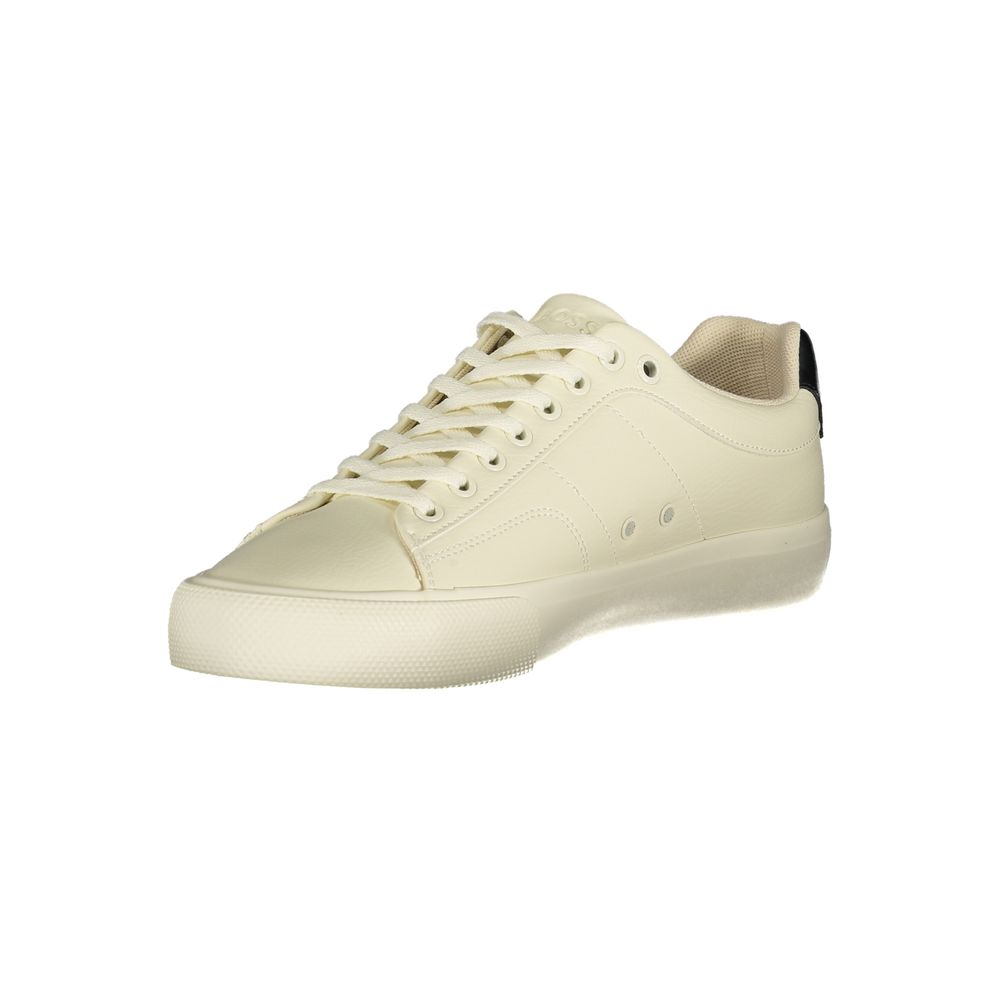 White Polyester Men Sneaker