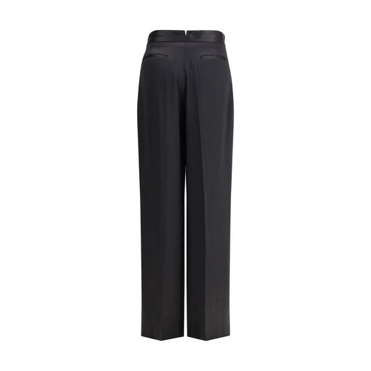 Black Silk Casual Pants