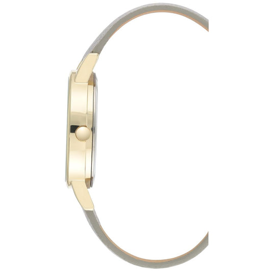 Gray Leather Dress Watch