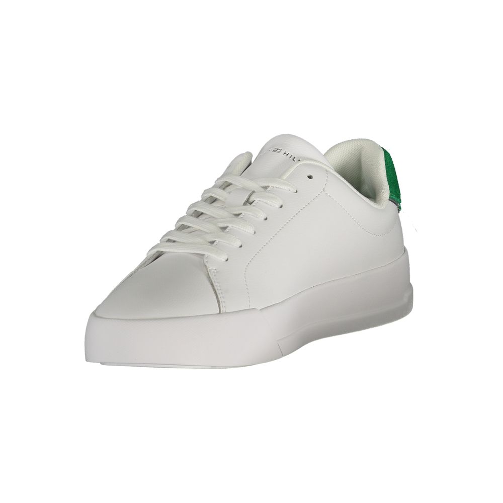 White Polyurethane Men Sneaker