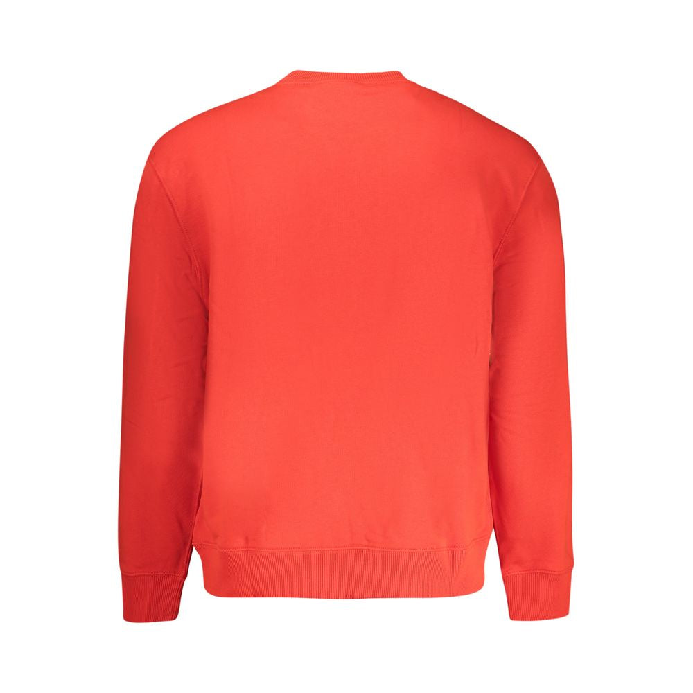 Red Cotton Men Sweatshirt