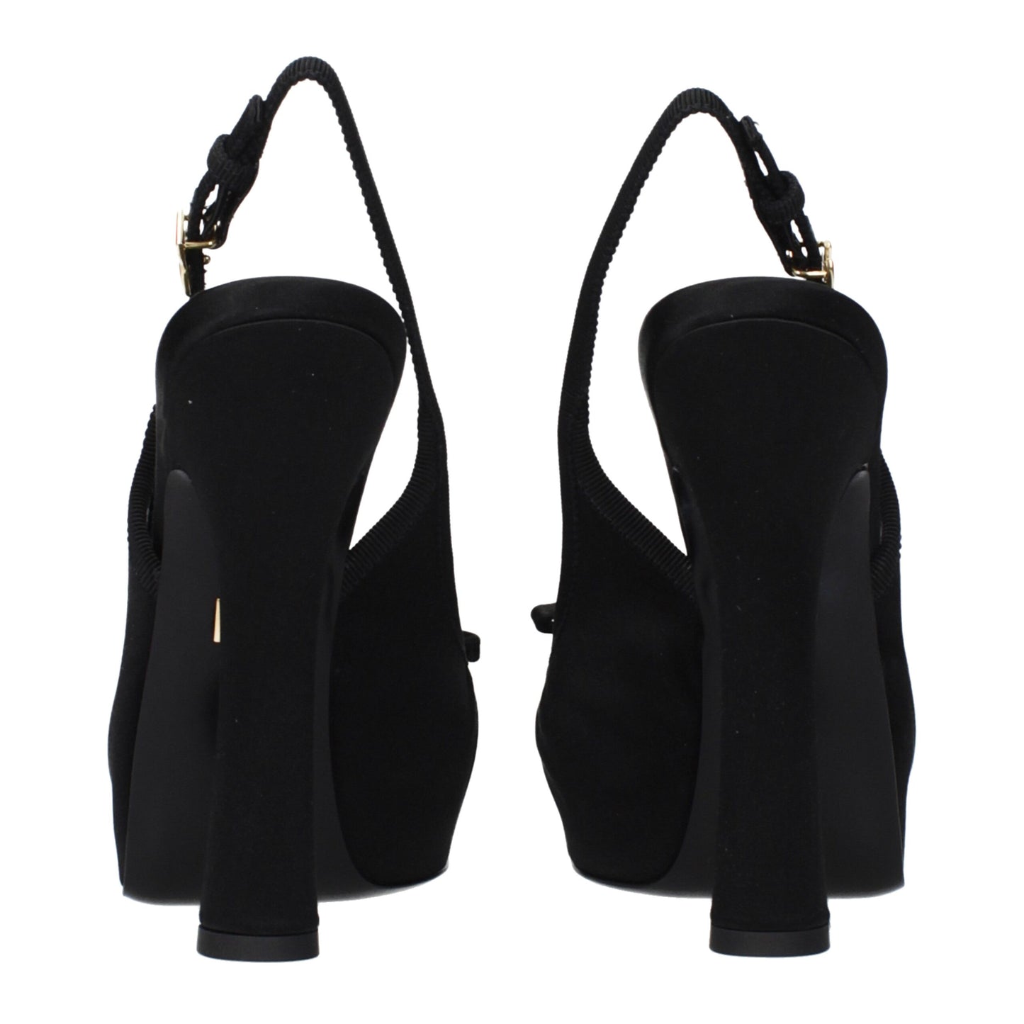 Black Satin High Heel Pumps