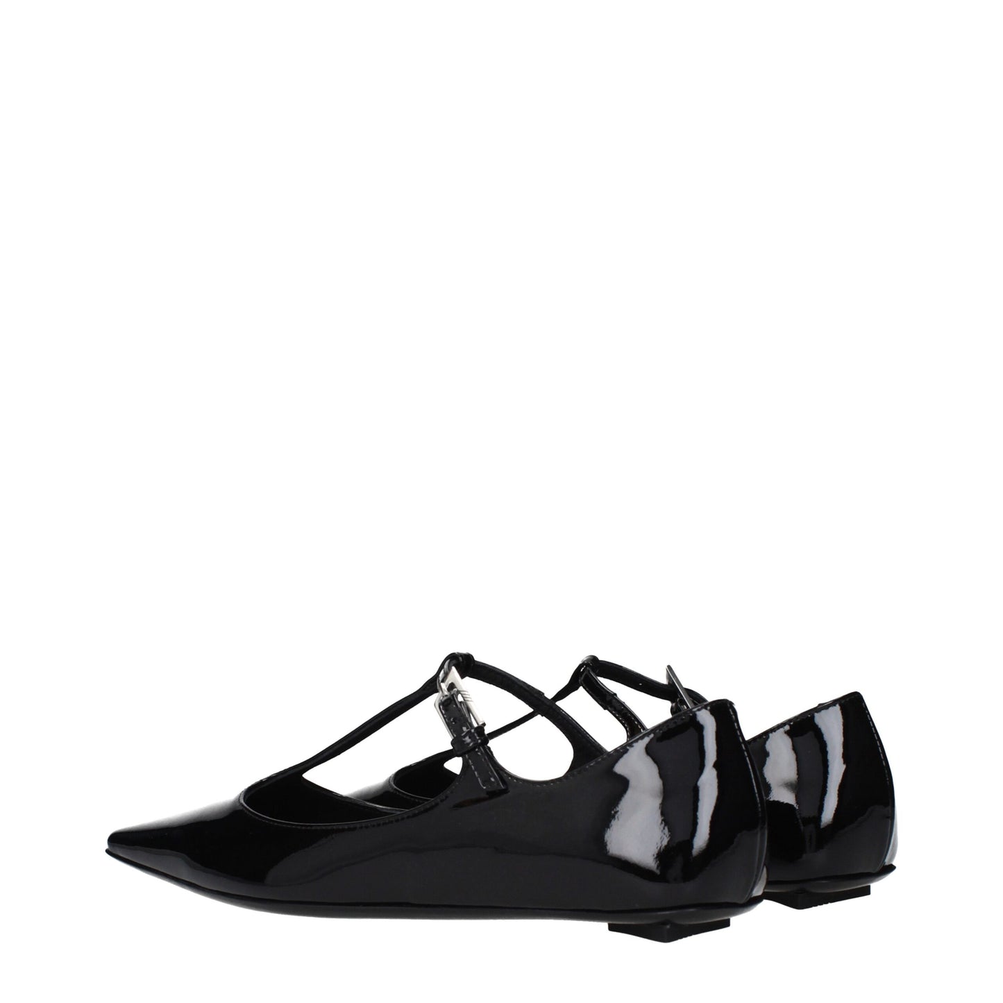 Black Leather Ballet Flats