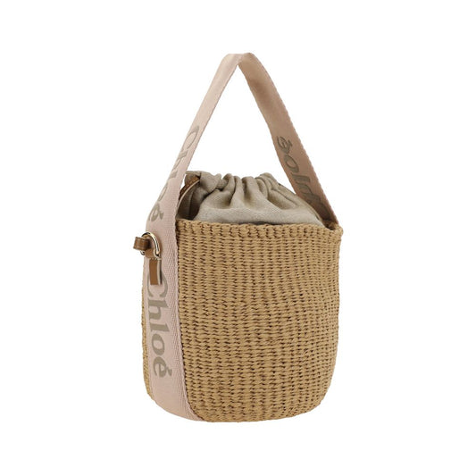 Beige Raffia Shoulder Bag