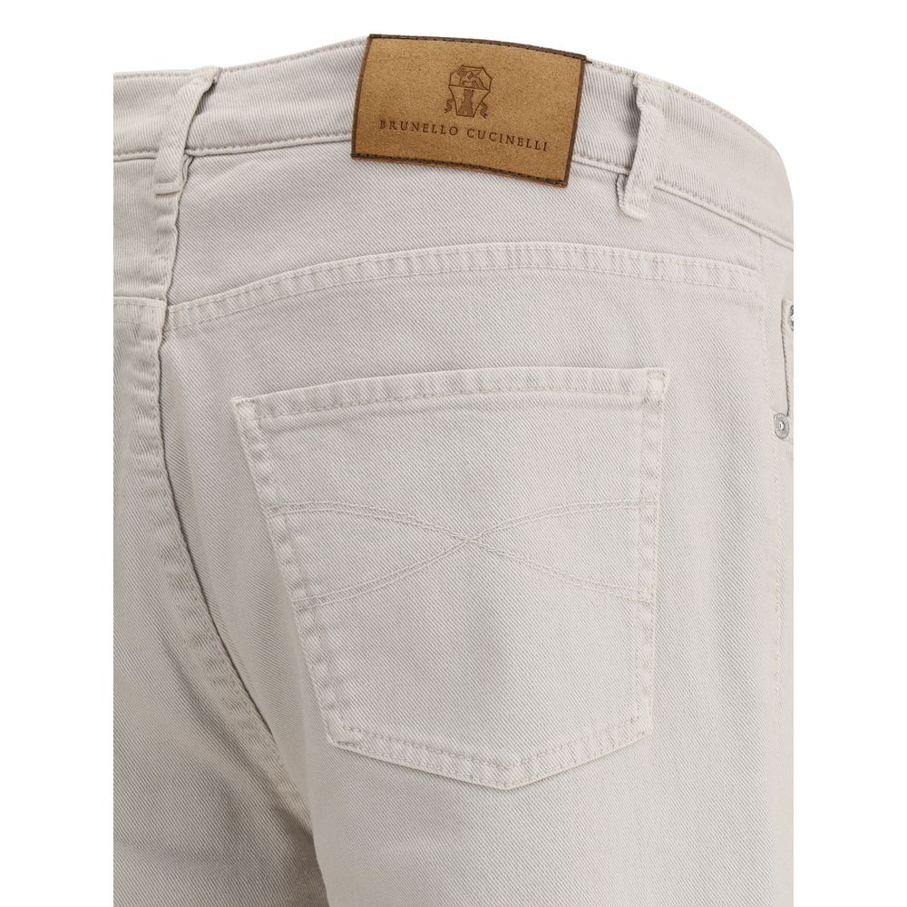 Beige Cotton Jeans Denim