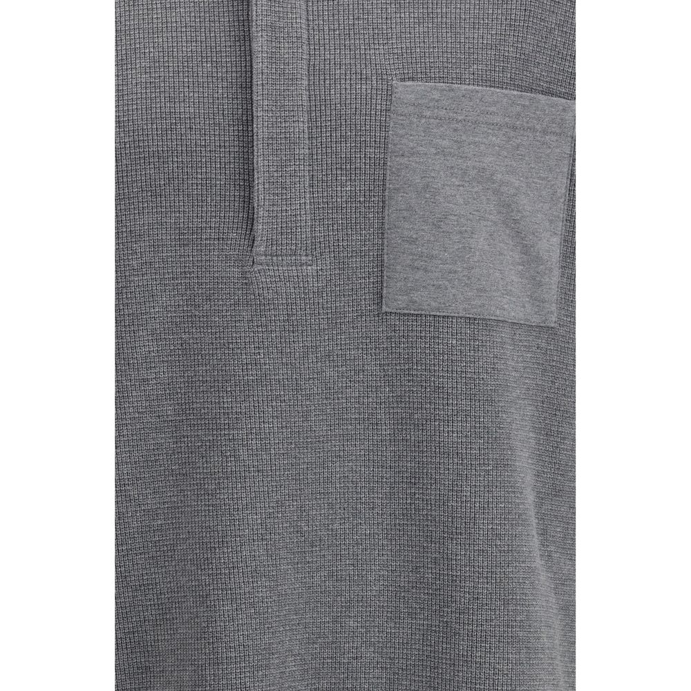 Gray Cotton Polo Shirt