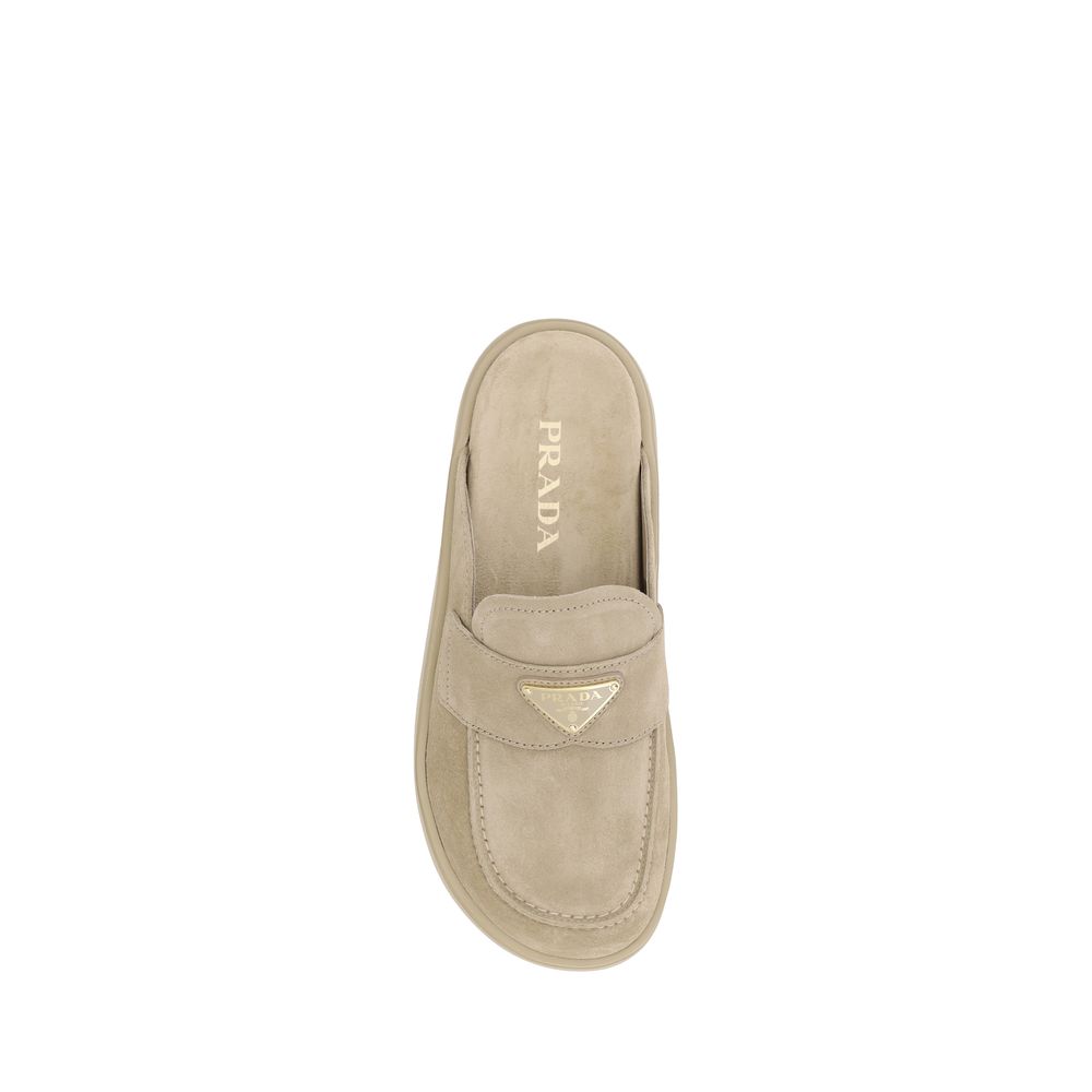 Beige Rubber Platform Loafers