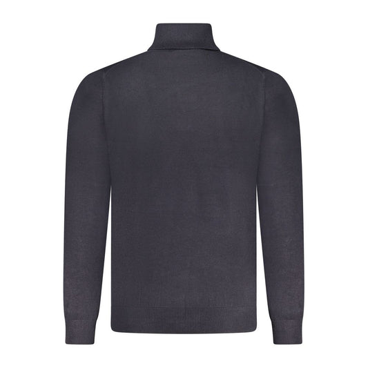 Blue Wool Men's Turtleneck Sweater
