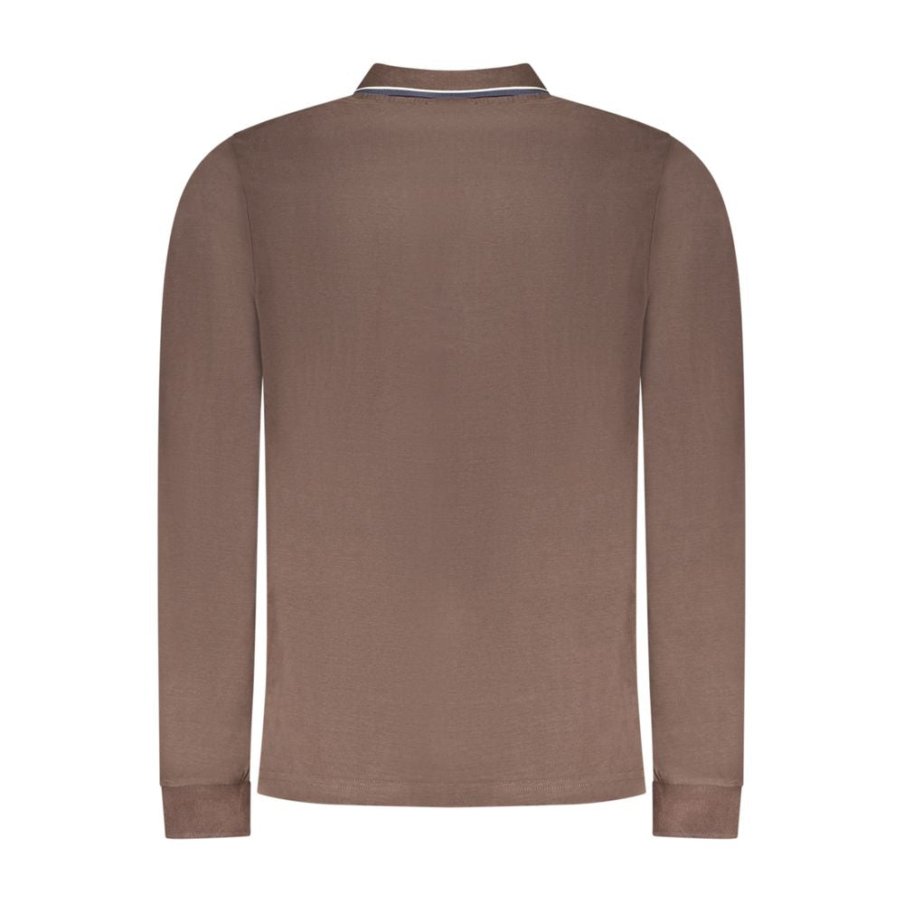 Marrone Cotton Men Polo-Shirt