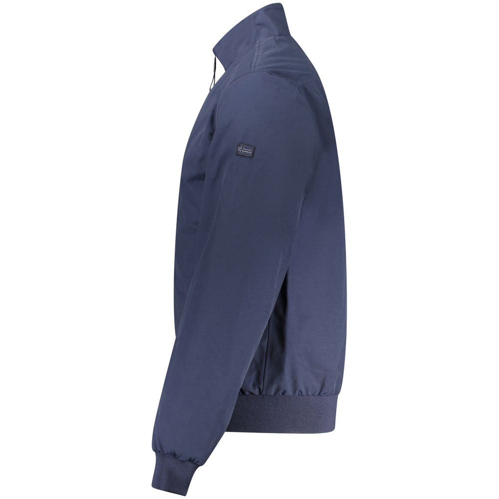 Blue Cotton Men Jacket