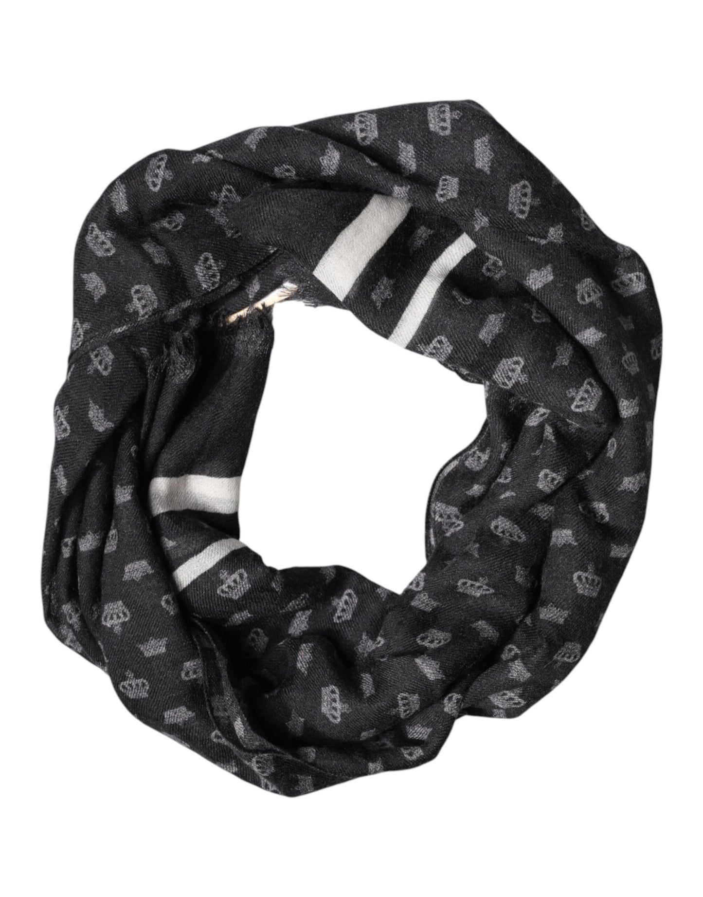 Black Crown Cashmere Neck Wrap Shawl Scarf