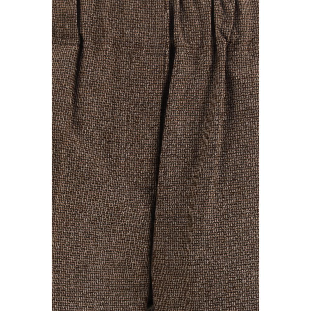 Brown Wool Casual Pants