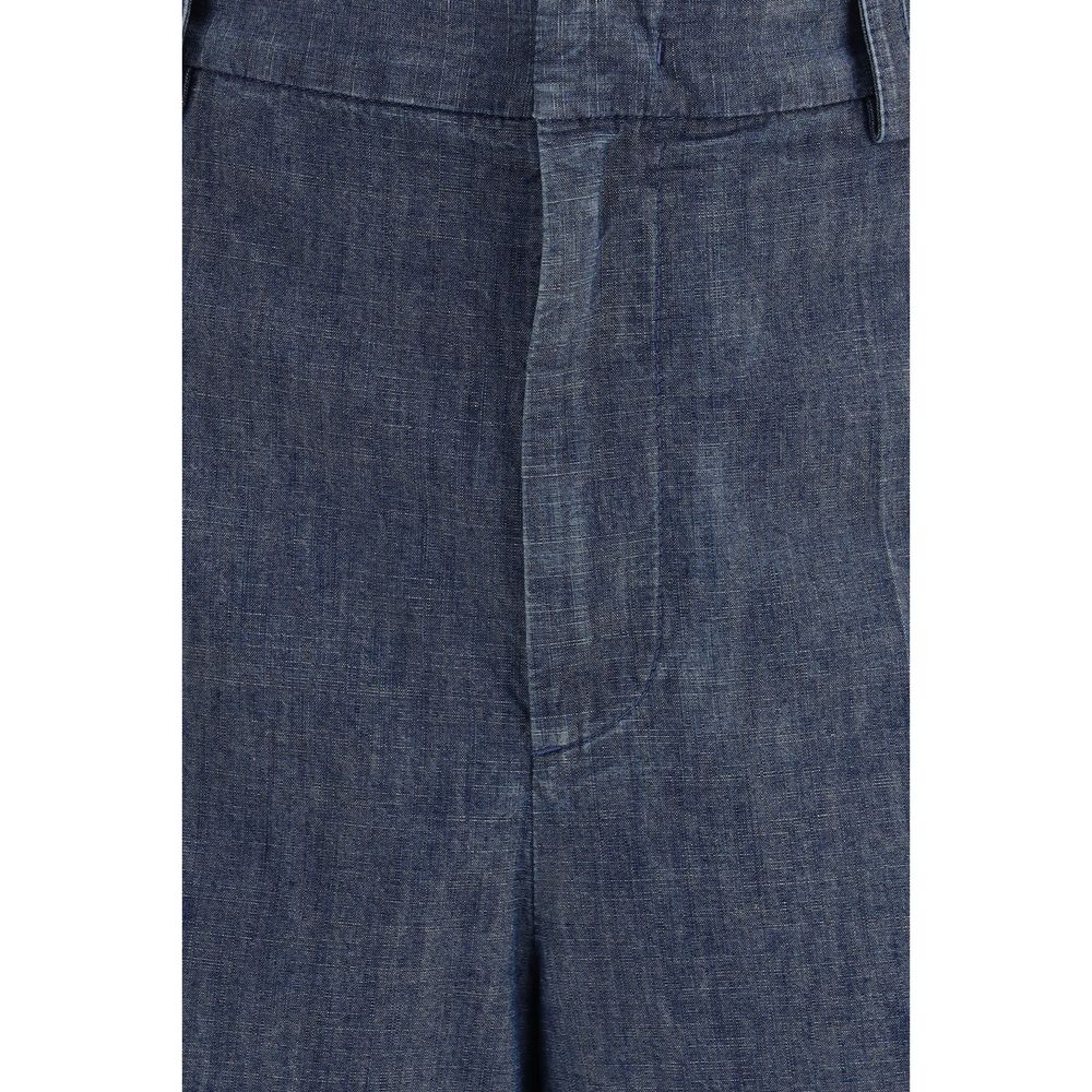 Blue Cotton Bermuda Shorts