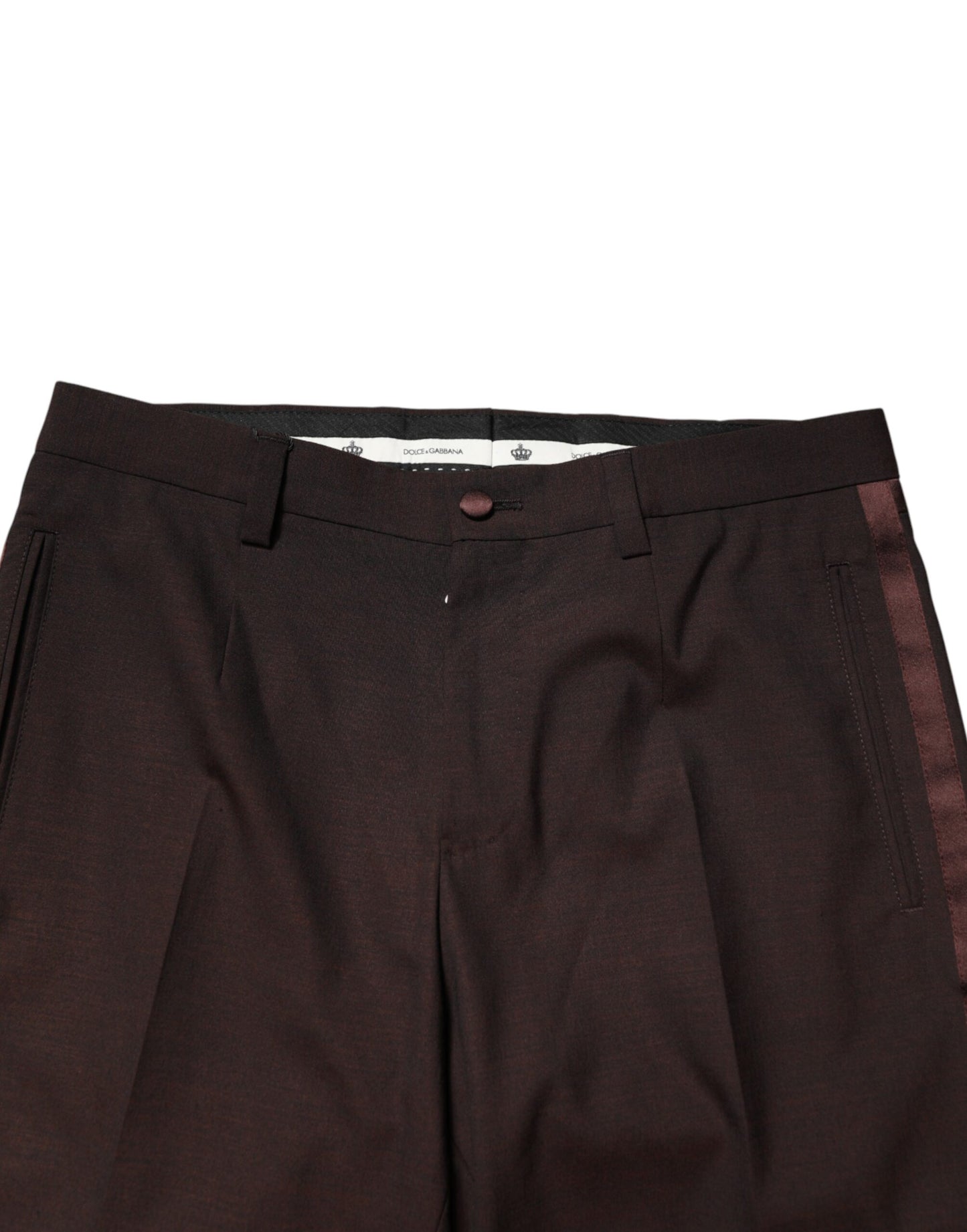 Brown Polyester Men Dress Trousers Pants