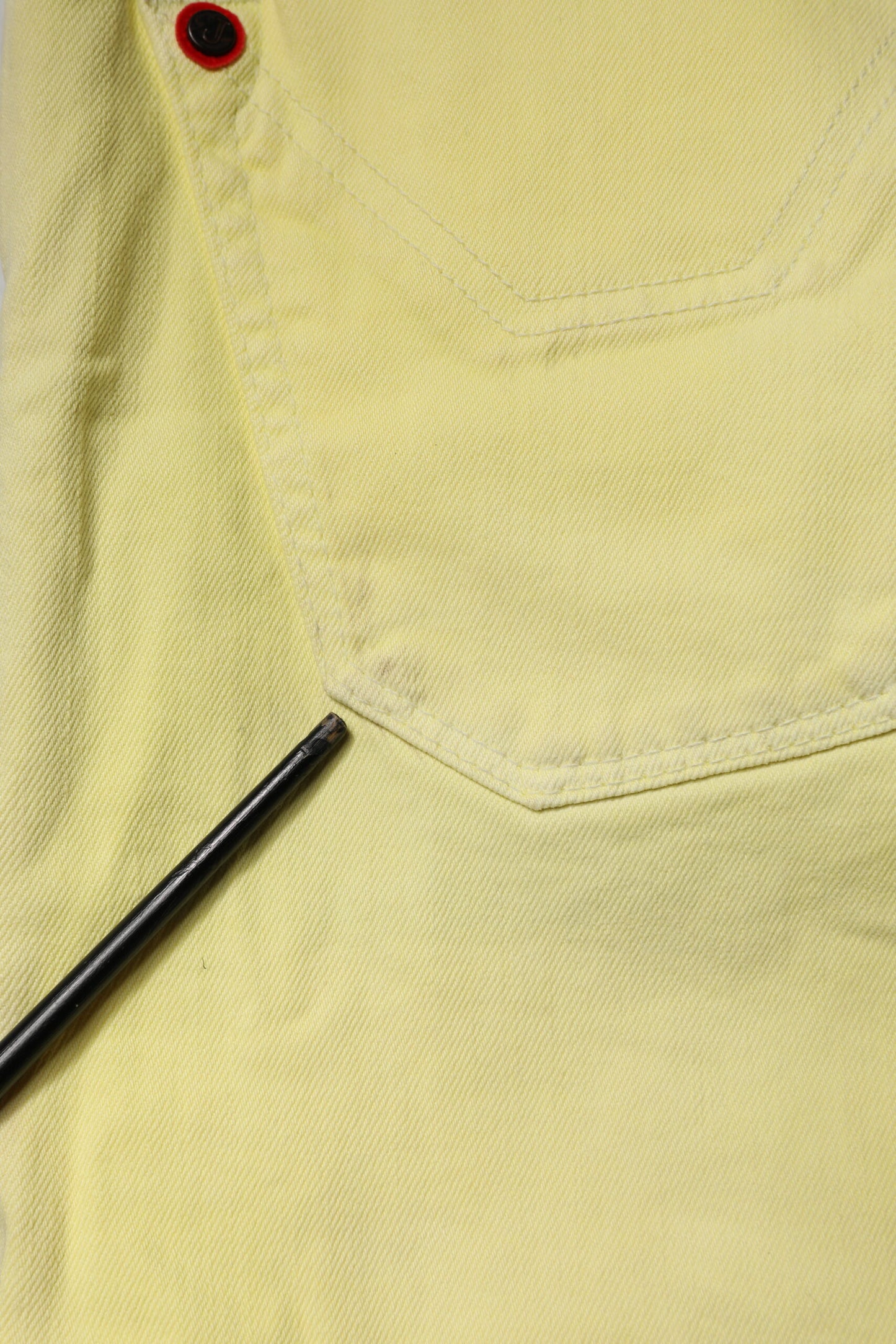 Yellow Mid Waist Straight Fit Men Denim Trouser Jeans