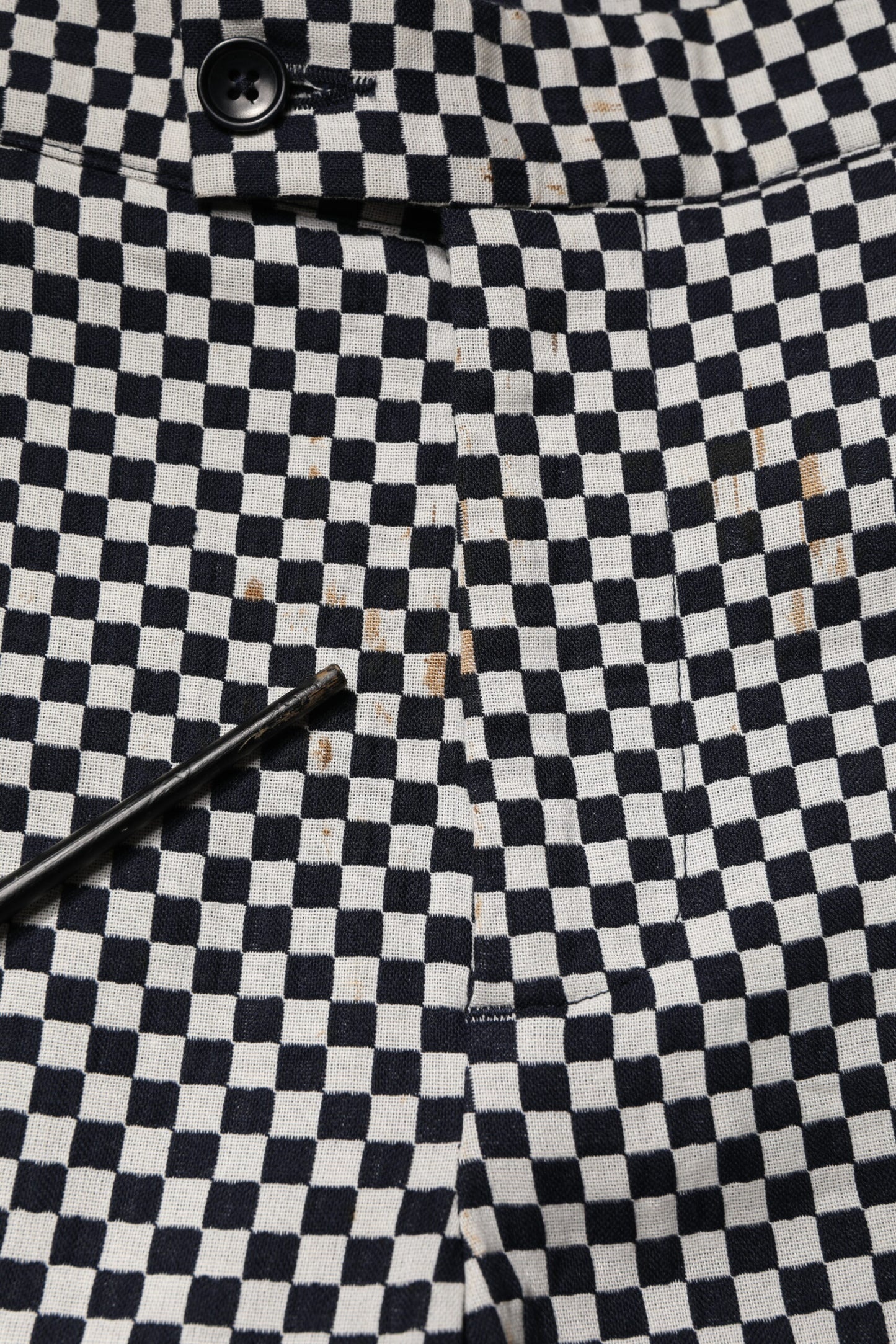 Black White Checkered Men Cropped Pants