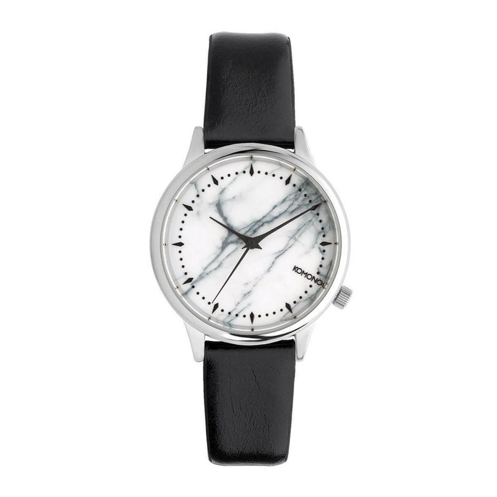 Black Leather Dress Watch