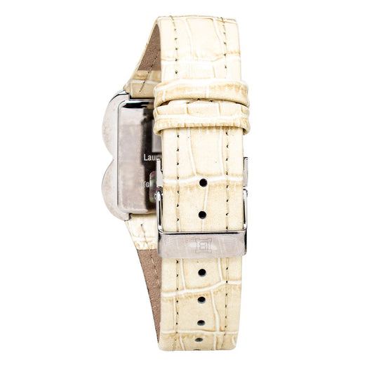 Beige Leather Dress Watch