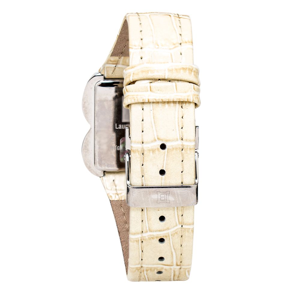 Beige Leather Dress Watch