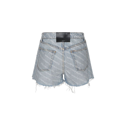 Blue Cotton Bermuda Shorts