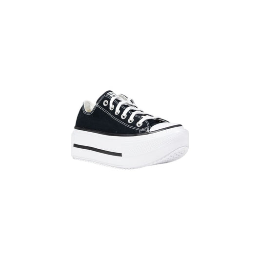 Black And White Fabric Platform Sneakers