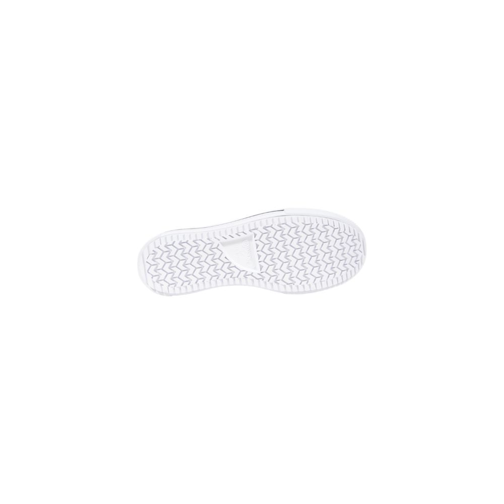 Black And White Fabric Platform Sneakers