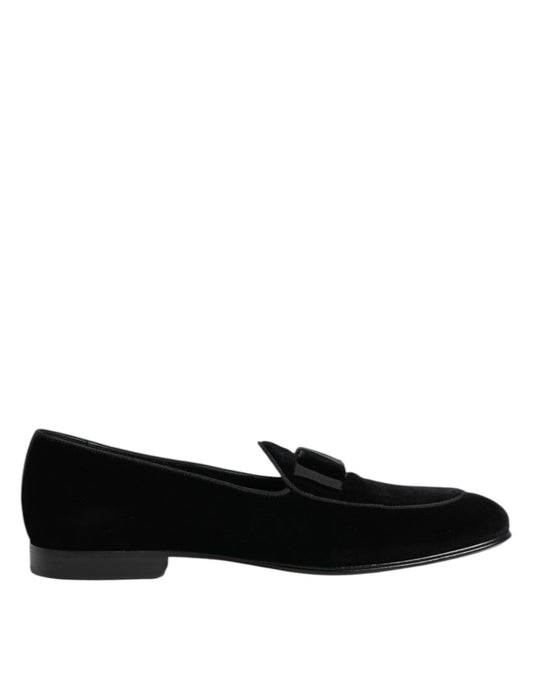 Black Velvet Slip On Loafers Formal Men Shoes