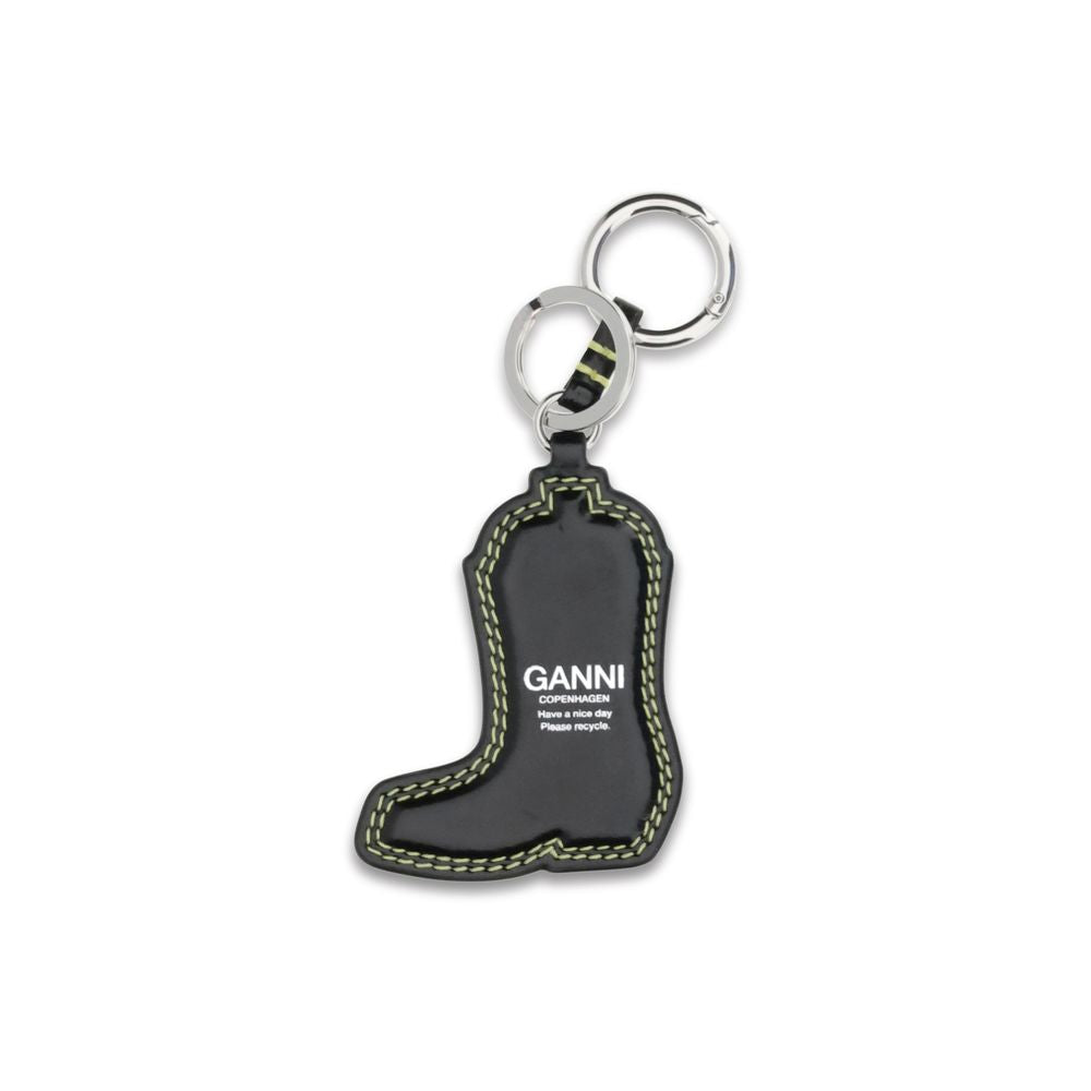 Black Recycled Leather Keychain