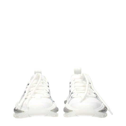 White Fabric Athletic Sneakers