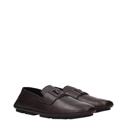 Brown Leather Slip-On Loafers
