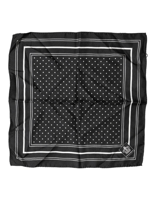 Scarf Black Poka Dot Men Square Handkerchief