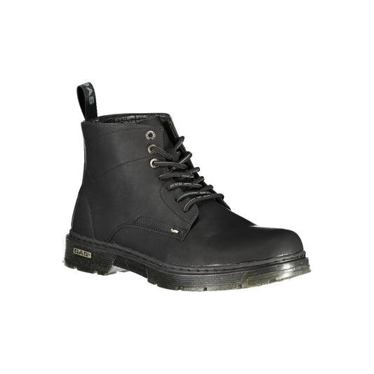 Black Polyurethane Men's Ankle Boot