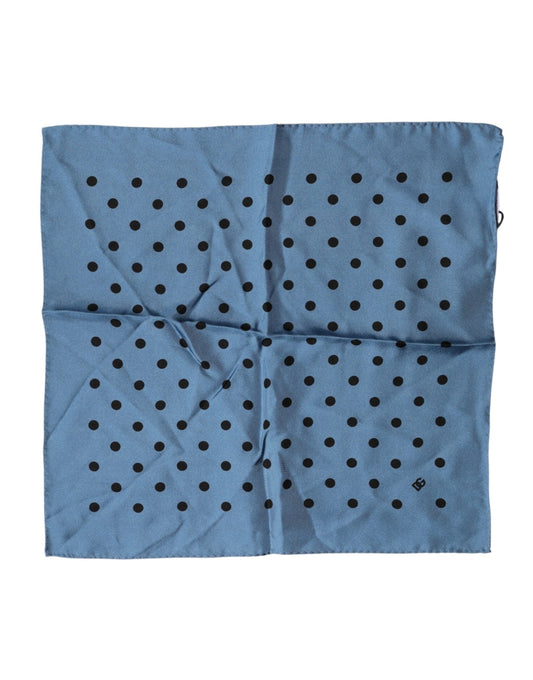 Blue Polka Dot Square Handkerchief Scarf