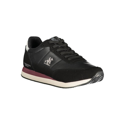 Black Polyurethane Men Sneaker