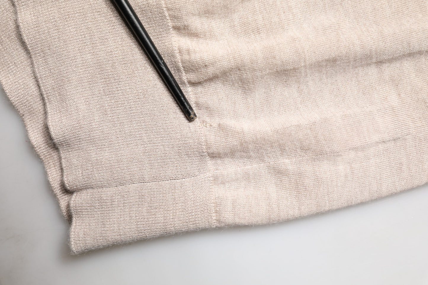 Beige Cashmere Collared PoloPullover Sweater