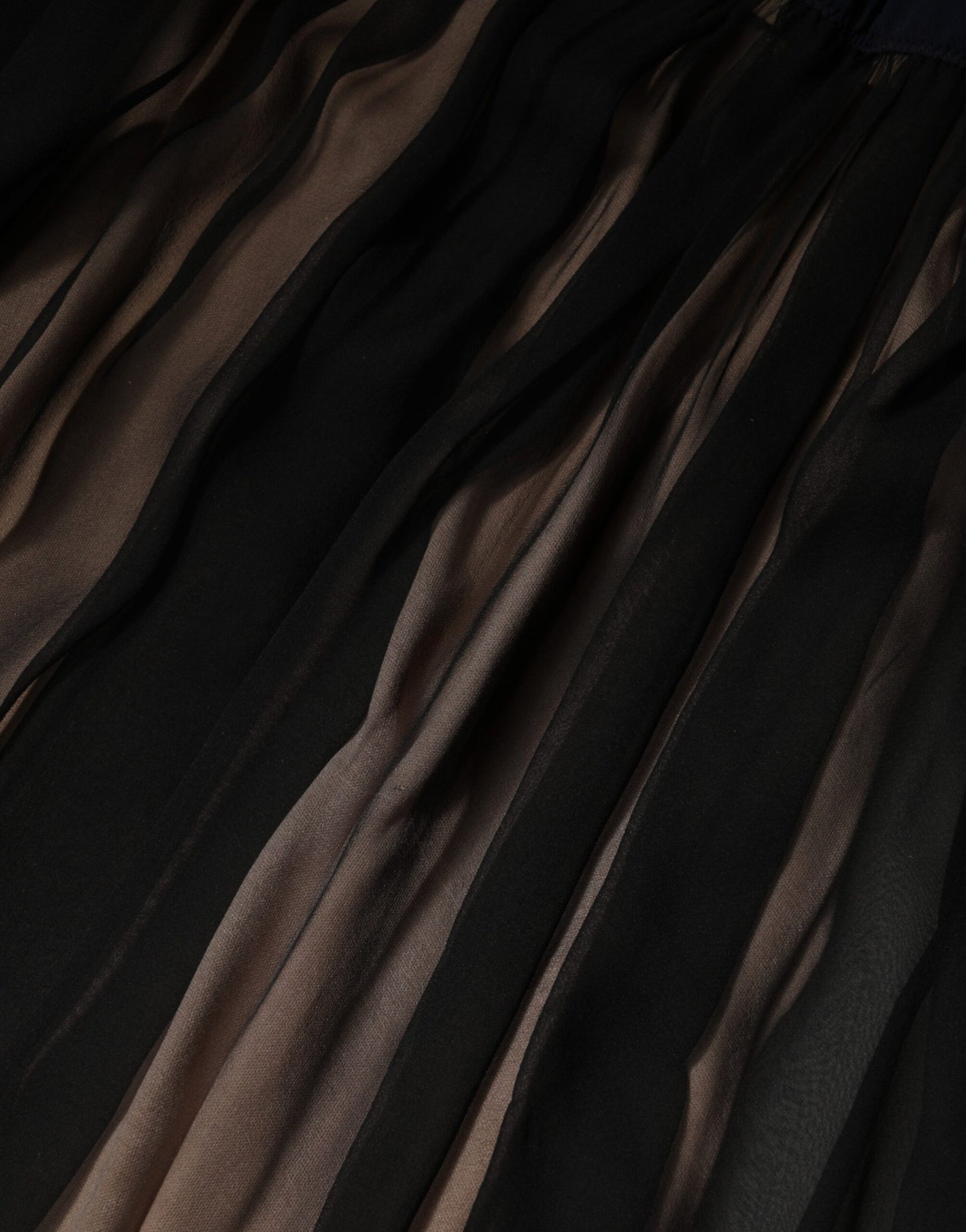 Blue Long Sleeves Sheer Silk Sheath A-line Midi Dress