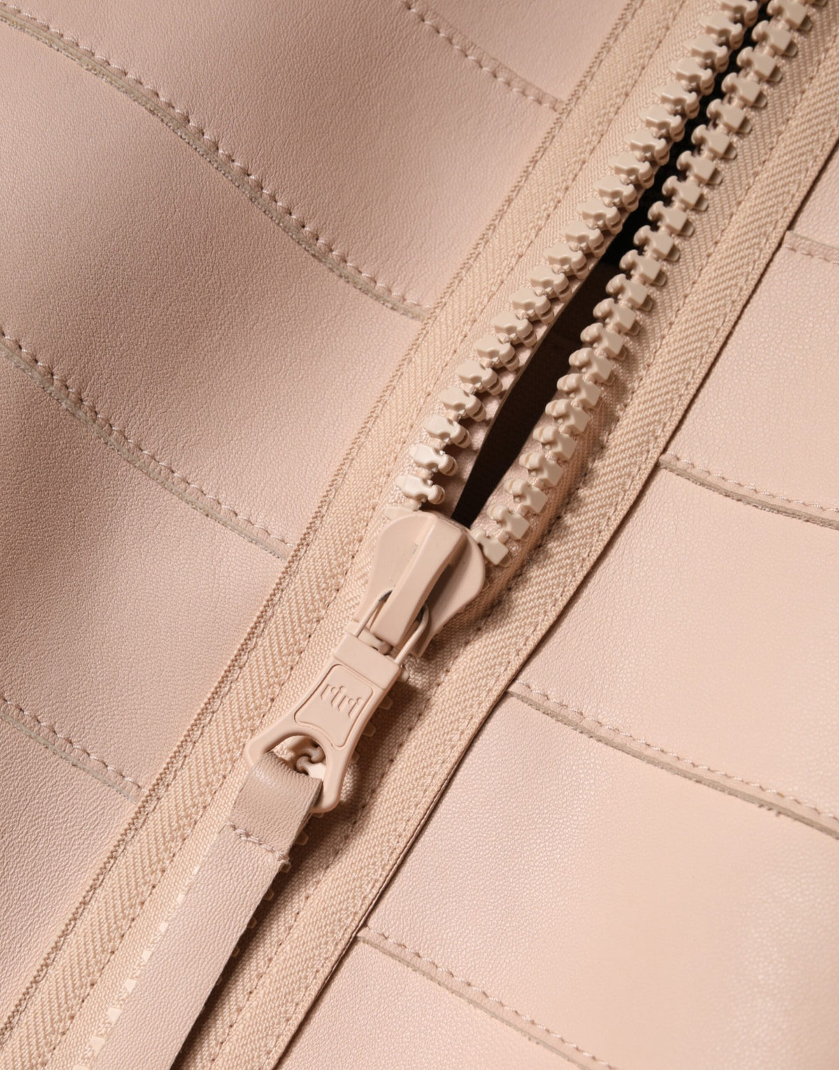 Beige Leather Short Sleeves Sheath Mini Dress