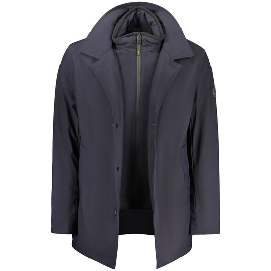 Blue Polyester Men's Jacket
