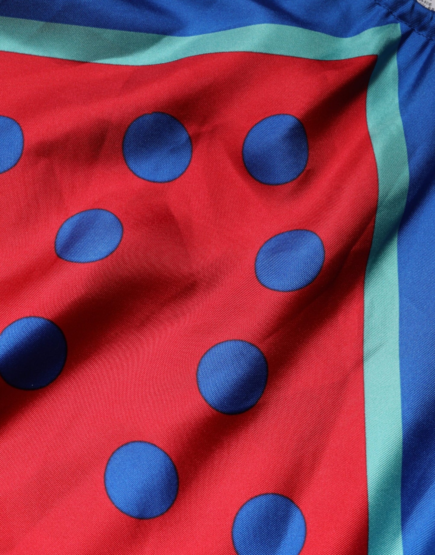 Multicolor Polka Dot Tie Halter Blouse Top