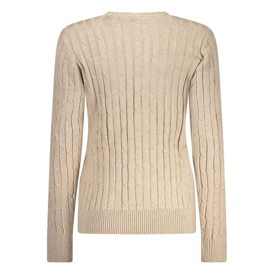 Beige Viscose Women Sweater