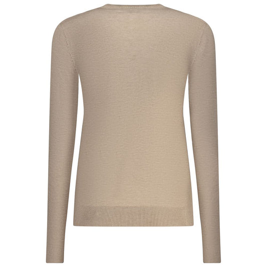 Beige Viscose Women T-Shirt