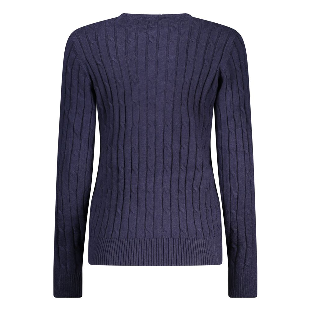 Blue Viscose Women Sweater