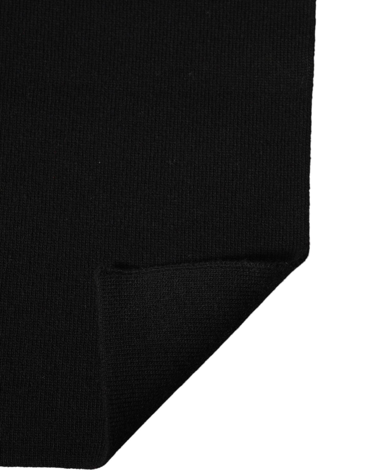 Black Wool Knitted Neck Wrap Foulard Scarf
