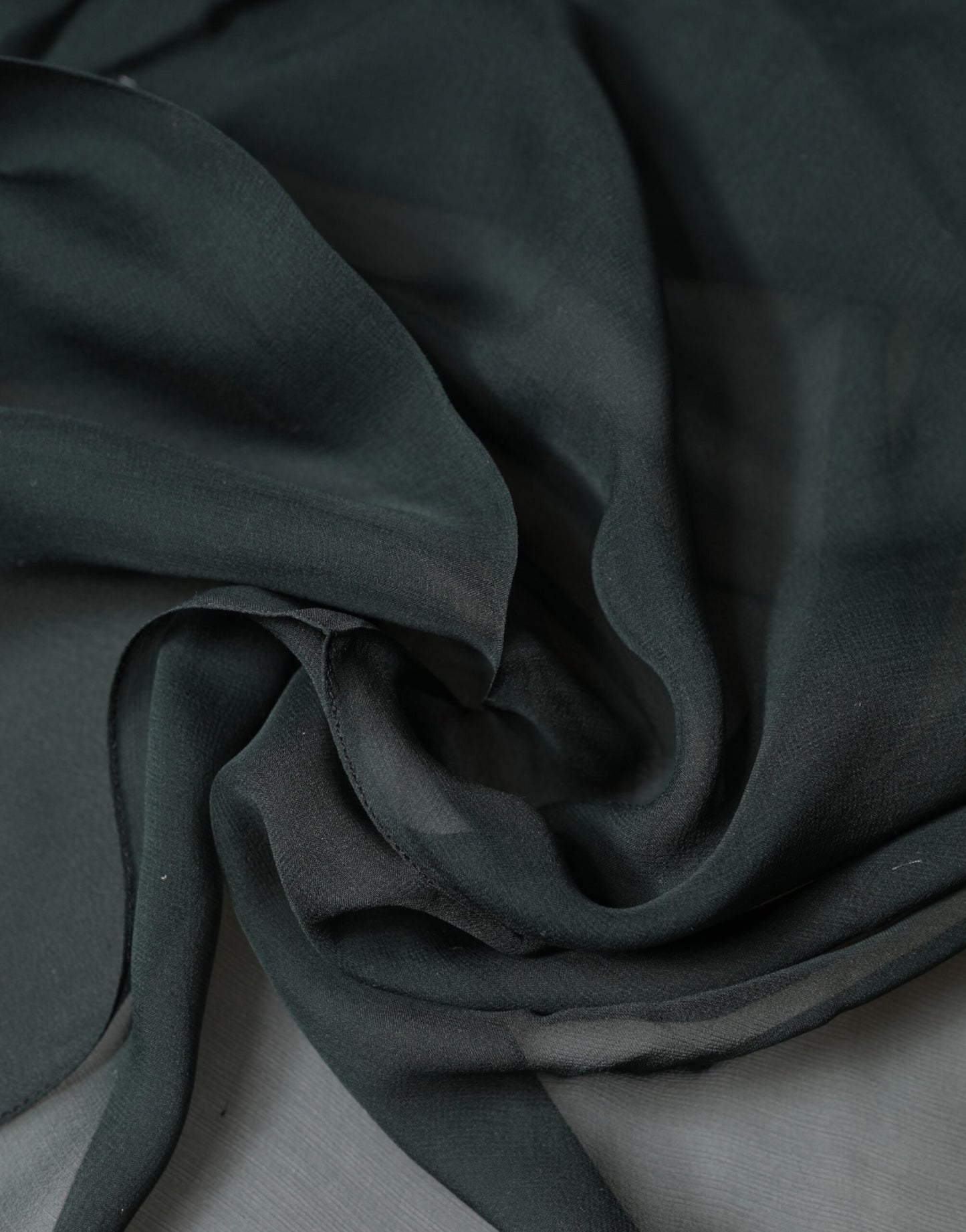 Dark Green Silk Neck Wrap Foulard Scarf