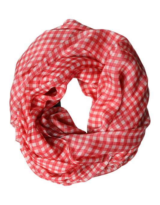 Red Checkered Plaid Neck Wrap Shawl Scarf